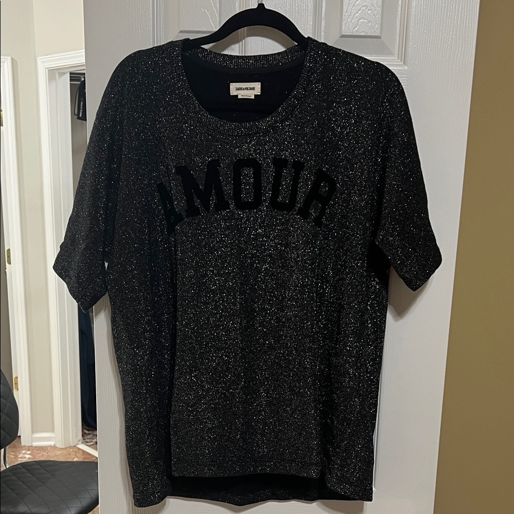 Zadig & Voltaire Black Glitter Top
